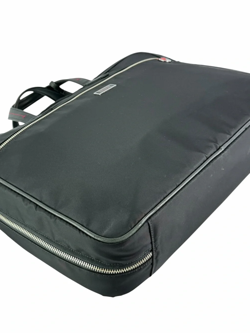 TUMI Black Nylon Leather Briefcase Bag